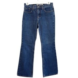 Vintage 90s Express Low Rise Flare Jeans 100% Cotton Blue Womens 5/6 R Denim